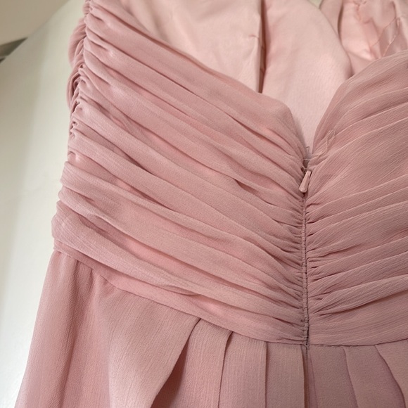 Pink floor length bridesmaid dress, zip back - Picture 7 of 8